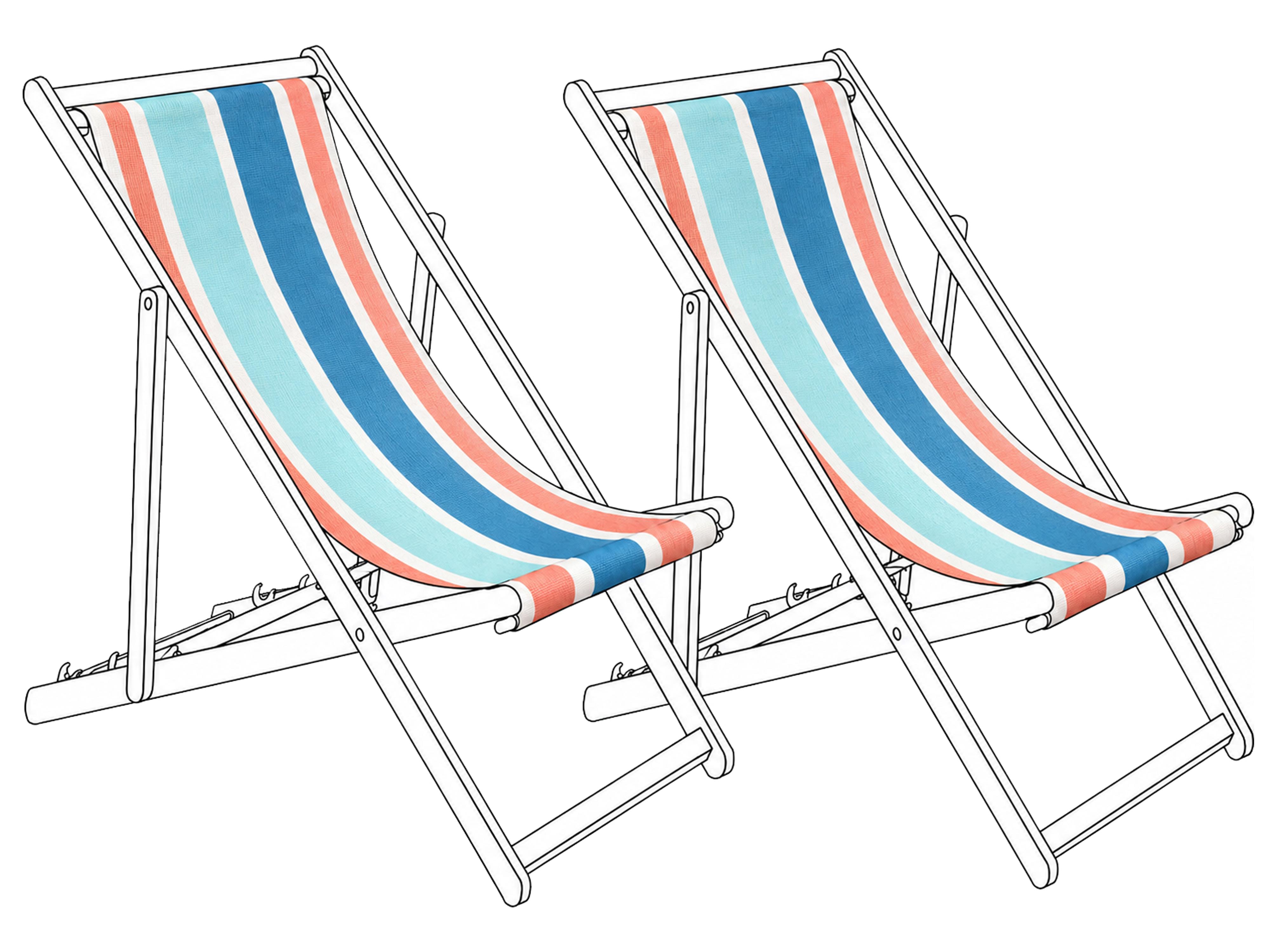 Set of 2 Sun Lounger Replacement Fabrics ANZIO/AVELLINO 113 x 44 cm Multicolour