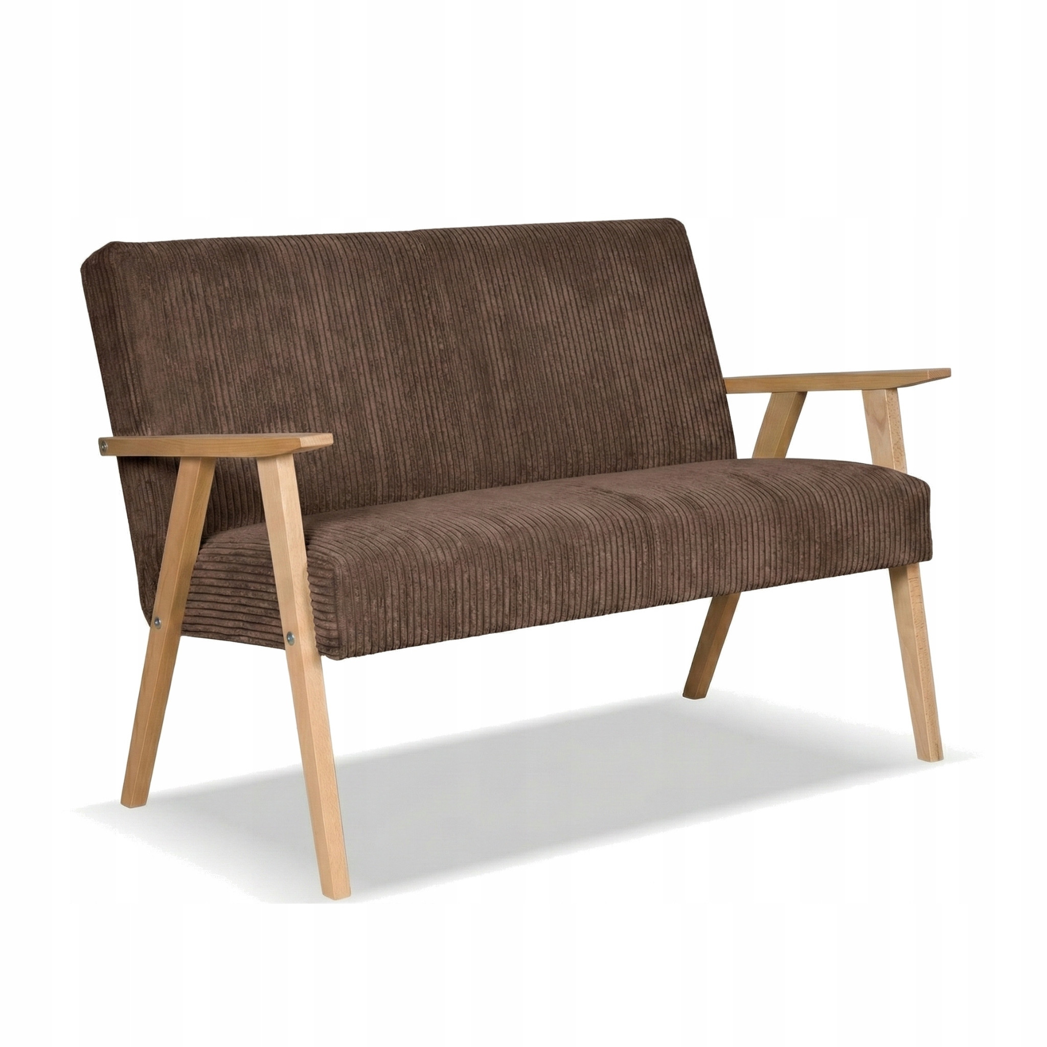 Sofa w stylu PRL retro vintage SOLER Family Meble brązowy sztruks Anafi
