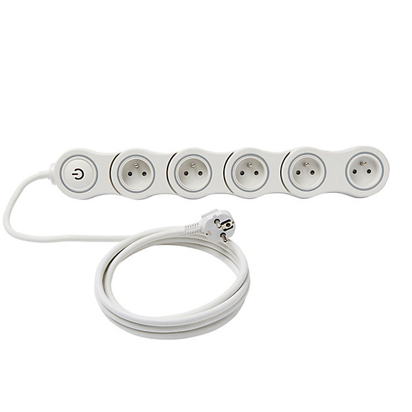 Multiprise avec interrupteur 5 prises Diall modulable 2m