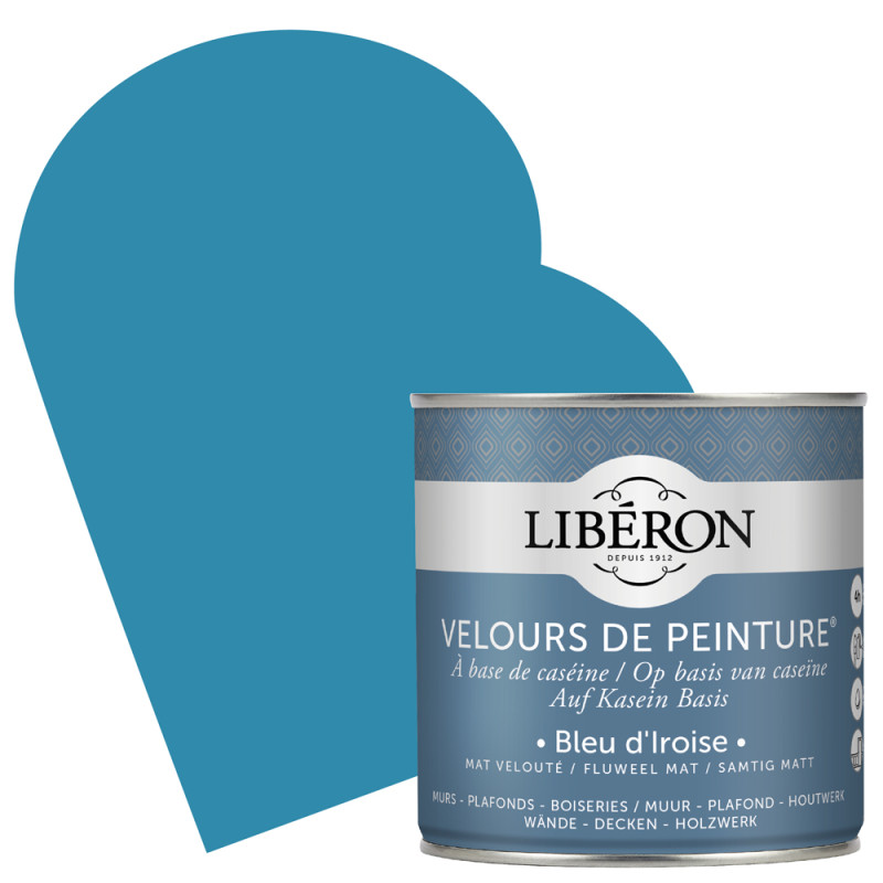 Peinture pour murs Velours de Peinture bleu d'Iroise mat 0,5 L LIBERON