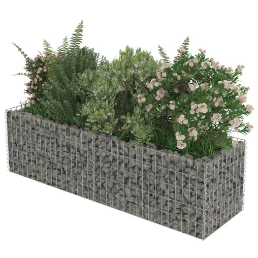 NNEVL Gabion Raised Bed Galvanised Steel 180x50x50 cm