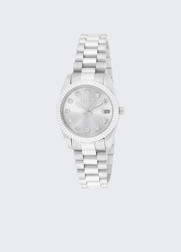 Orologio in acciaio con brill