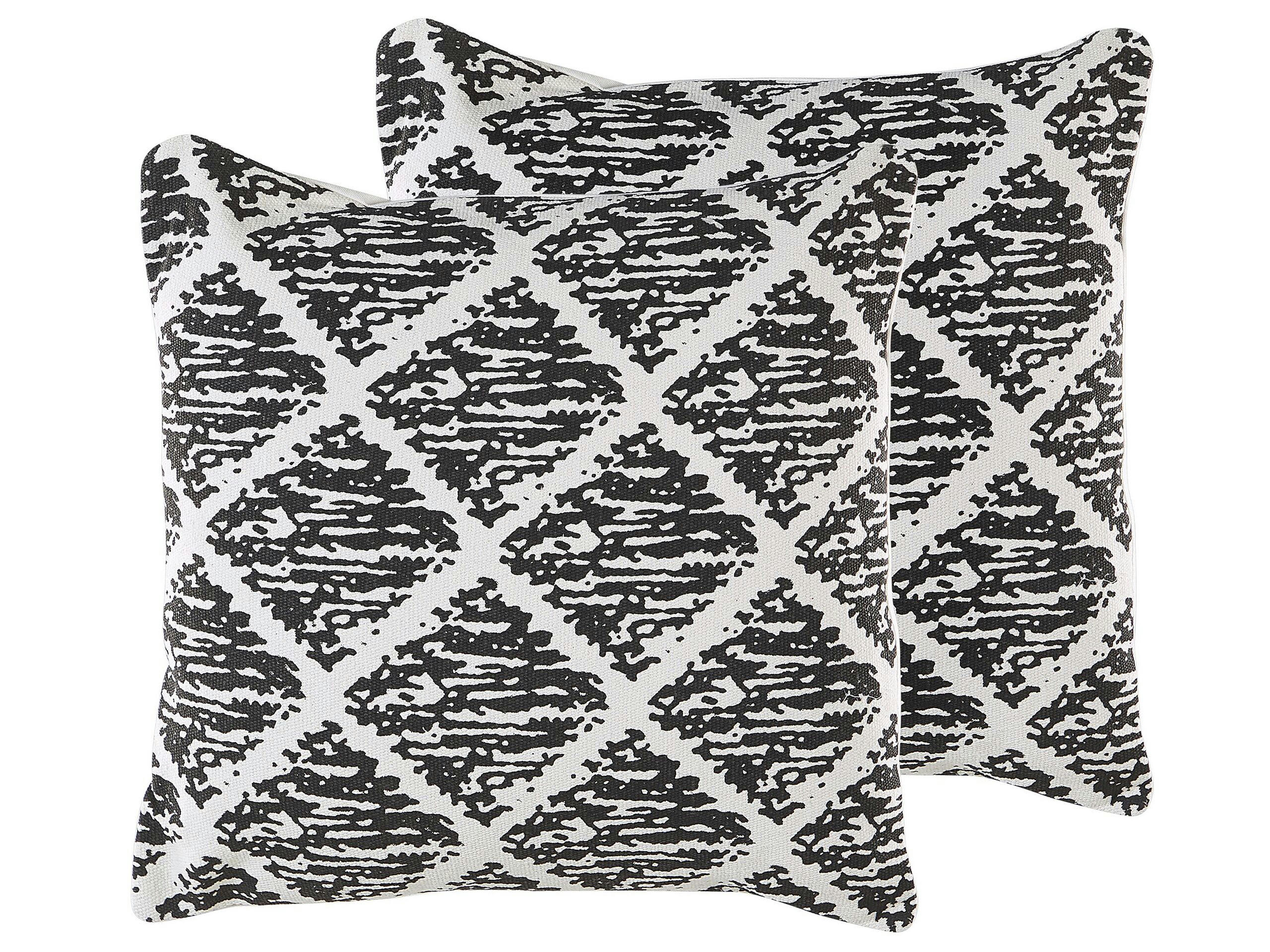HAZRO - Lot de 2 coussin décoratifs en tissu noir 45x12cm