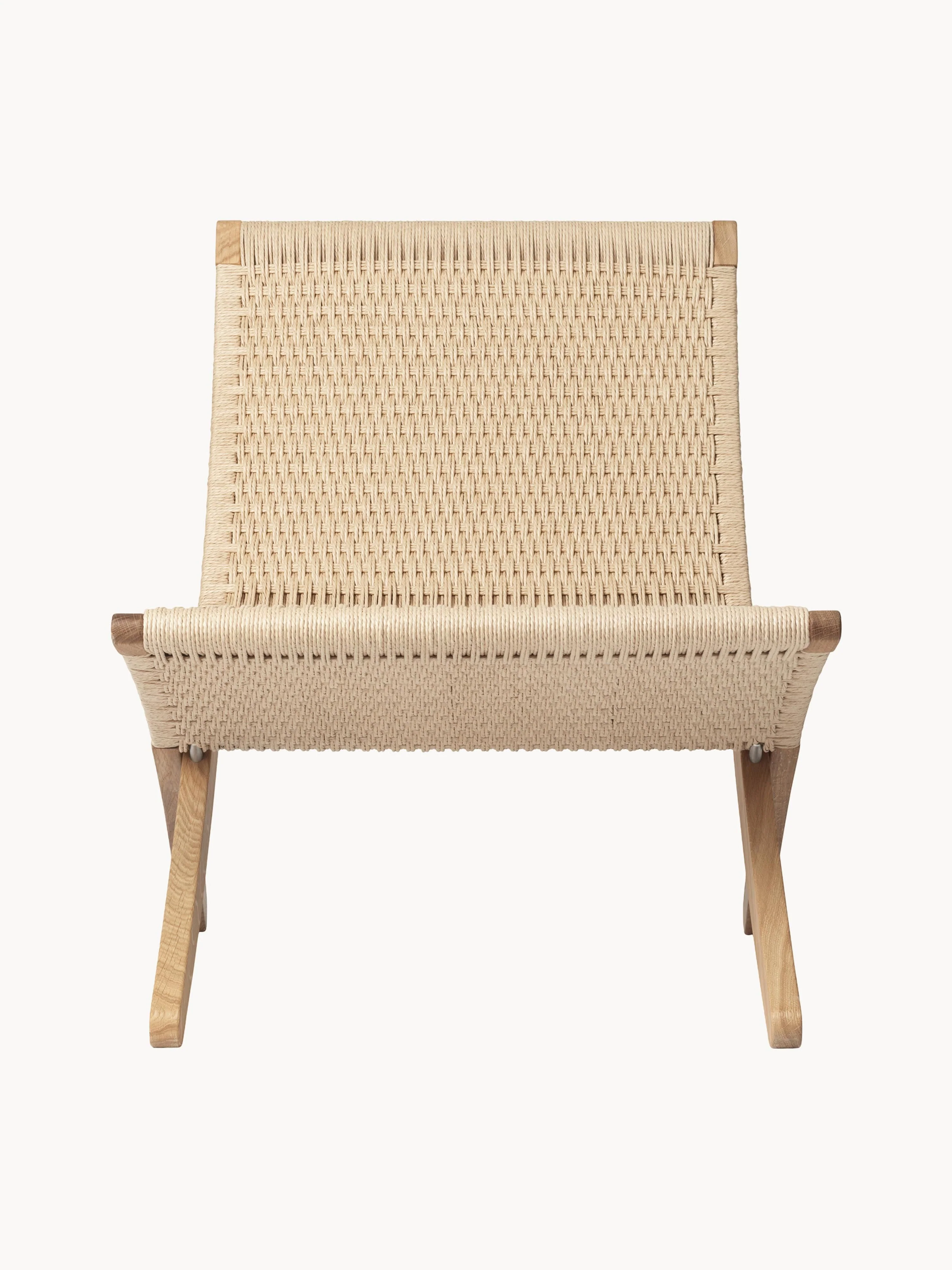 Klappbarer Loungesessel MG501 Cuba mit handgeflochtener Sitzfläche und Rückenlehne