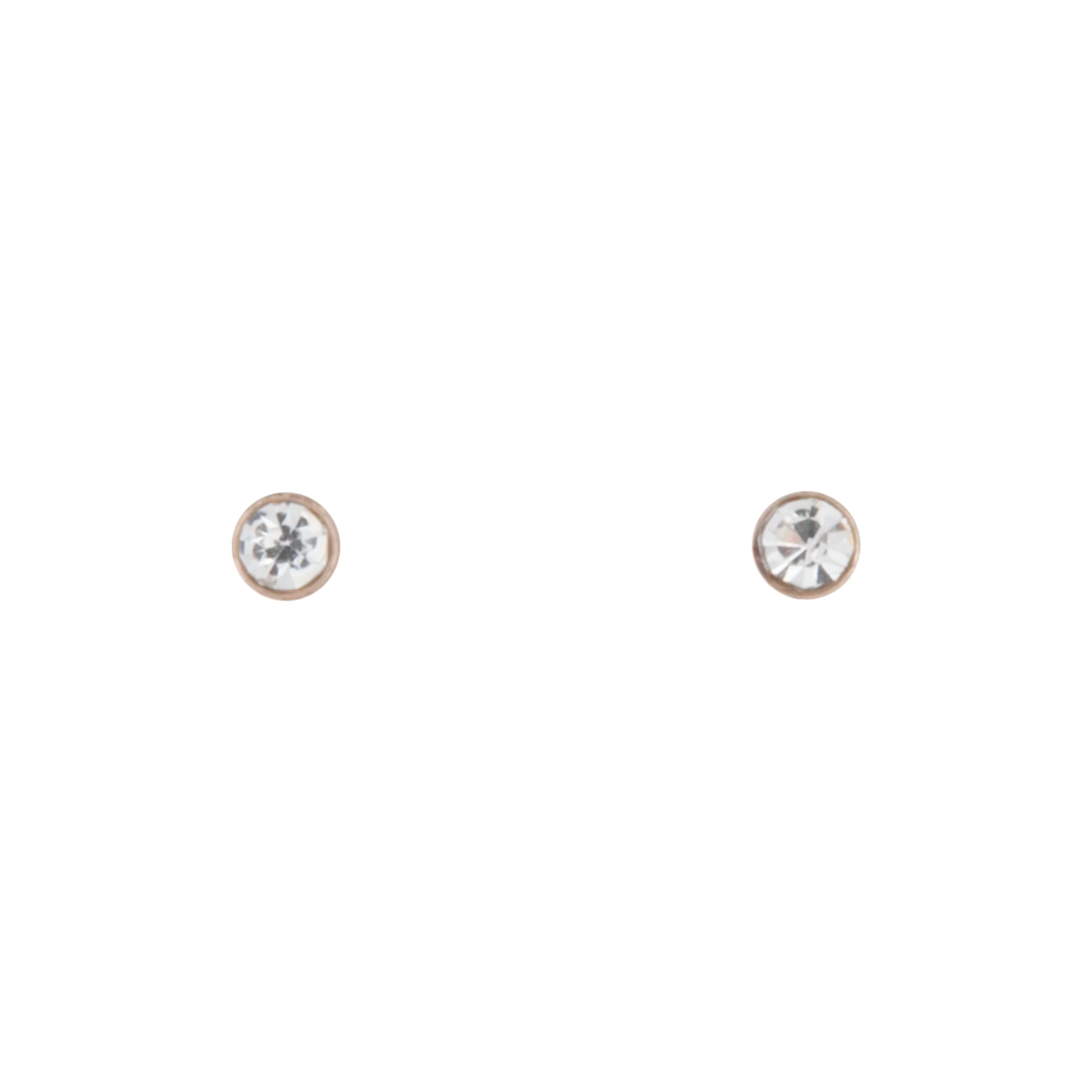 Rose Gold Diamante Very Small Stud Earrings