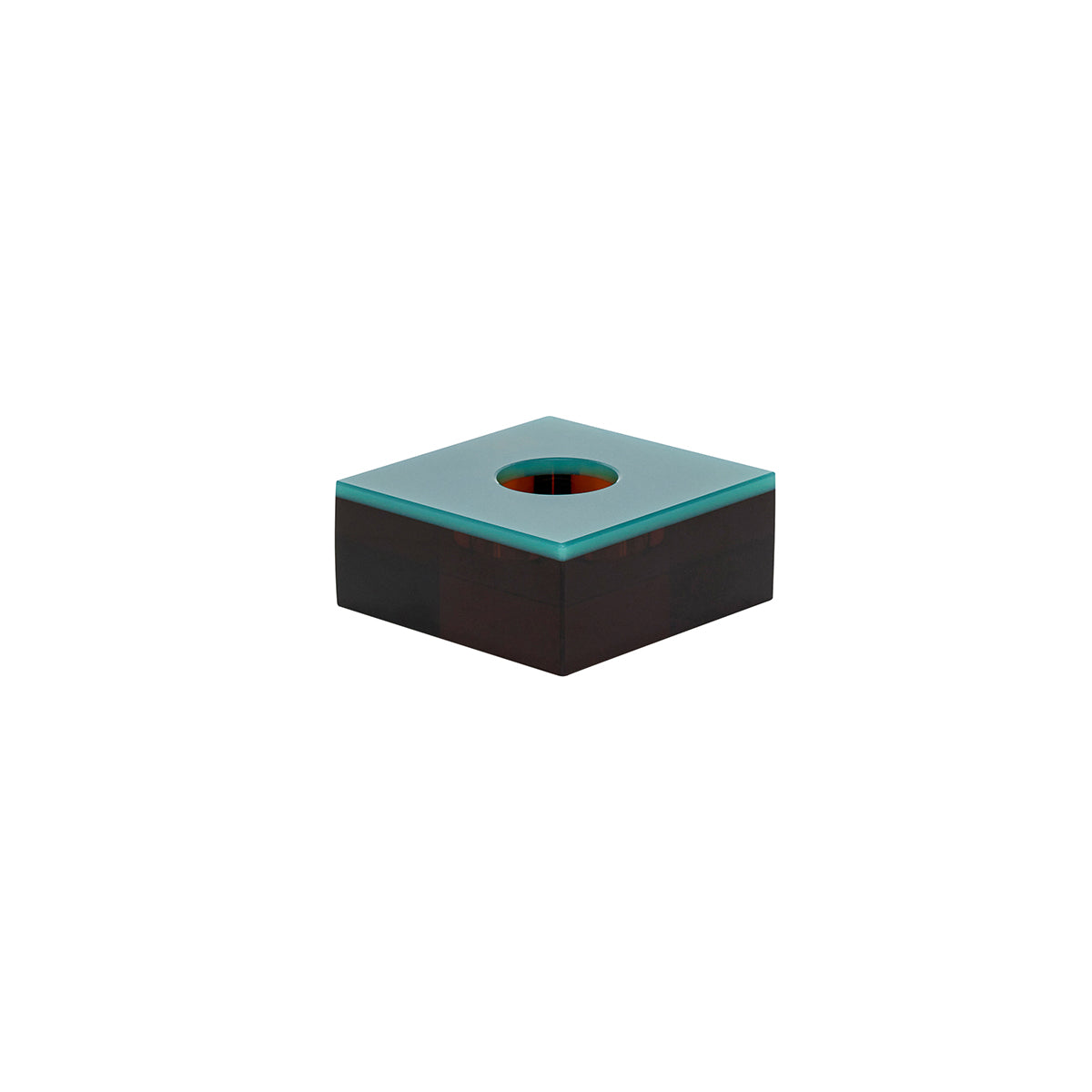 Hübsch theelichthouder Flux - kristal - 10x10xh4cm