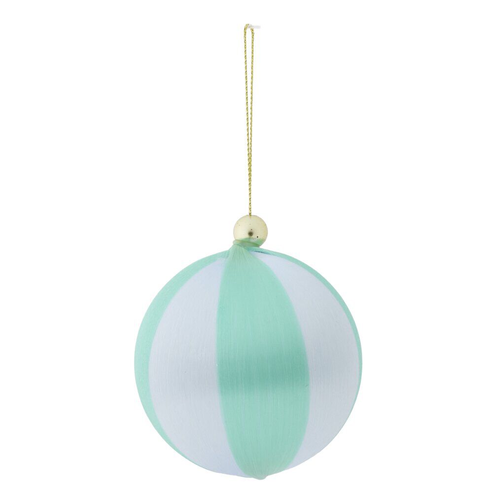 Boule de No&euml;l fil couleur rayée Ø8cm (3 modèles)