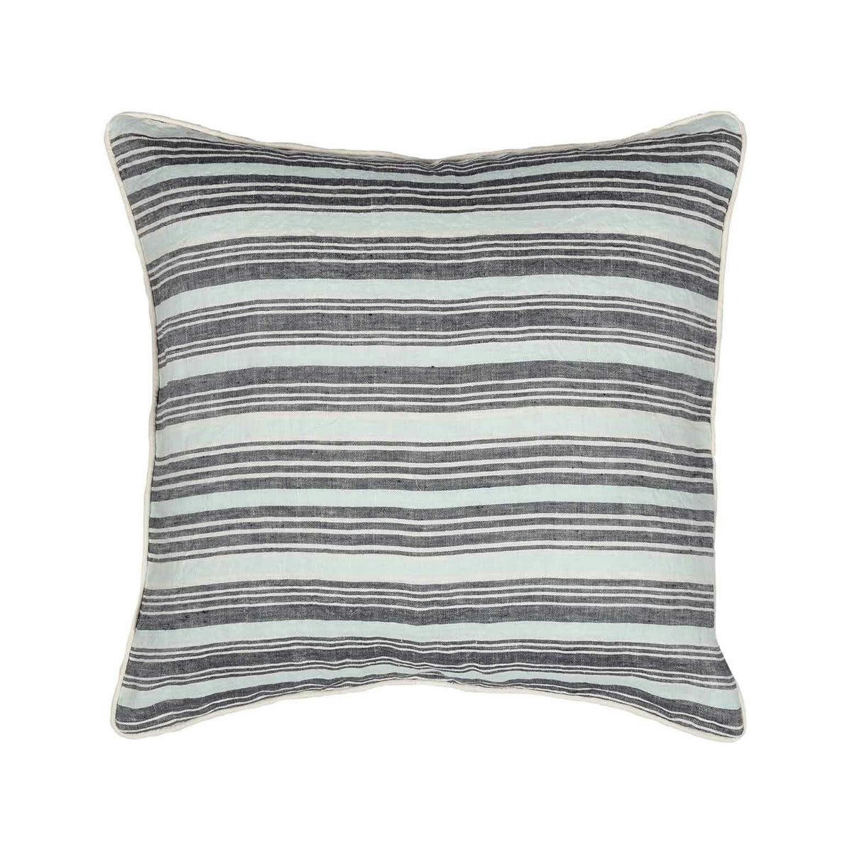 TEKSADA GRAPHIC - Coussin en lin/coton lavé  anthracite 45x45 cm