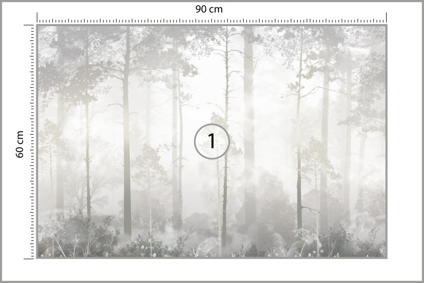 Fototapeta Do Sypialni Abstrakcyjny Mglisty Las 90x60cm
