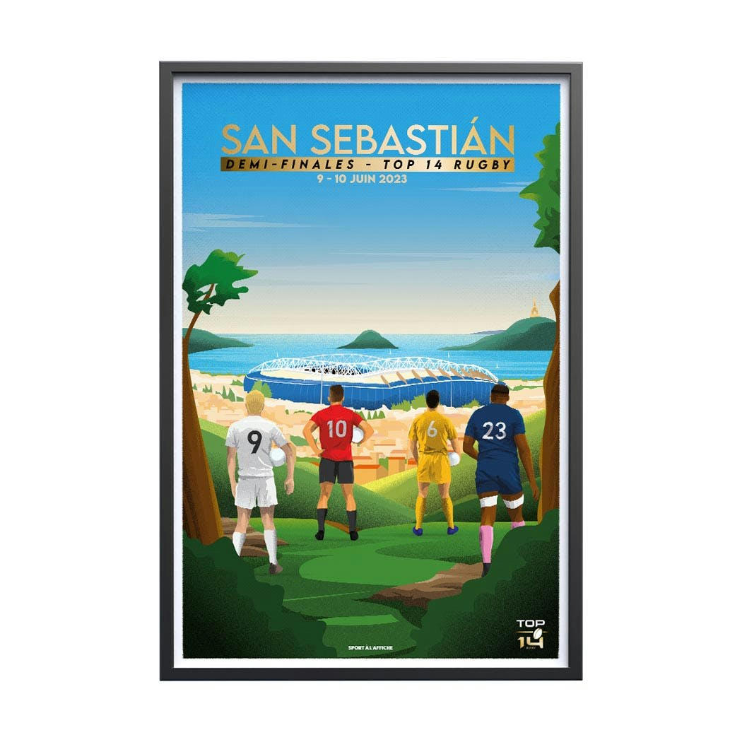 RUGBY - Affiche Top 14 - Demi-Finale San Sebastian 40x60cm