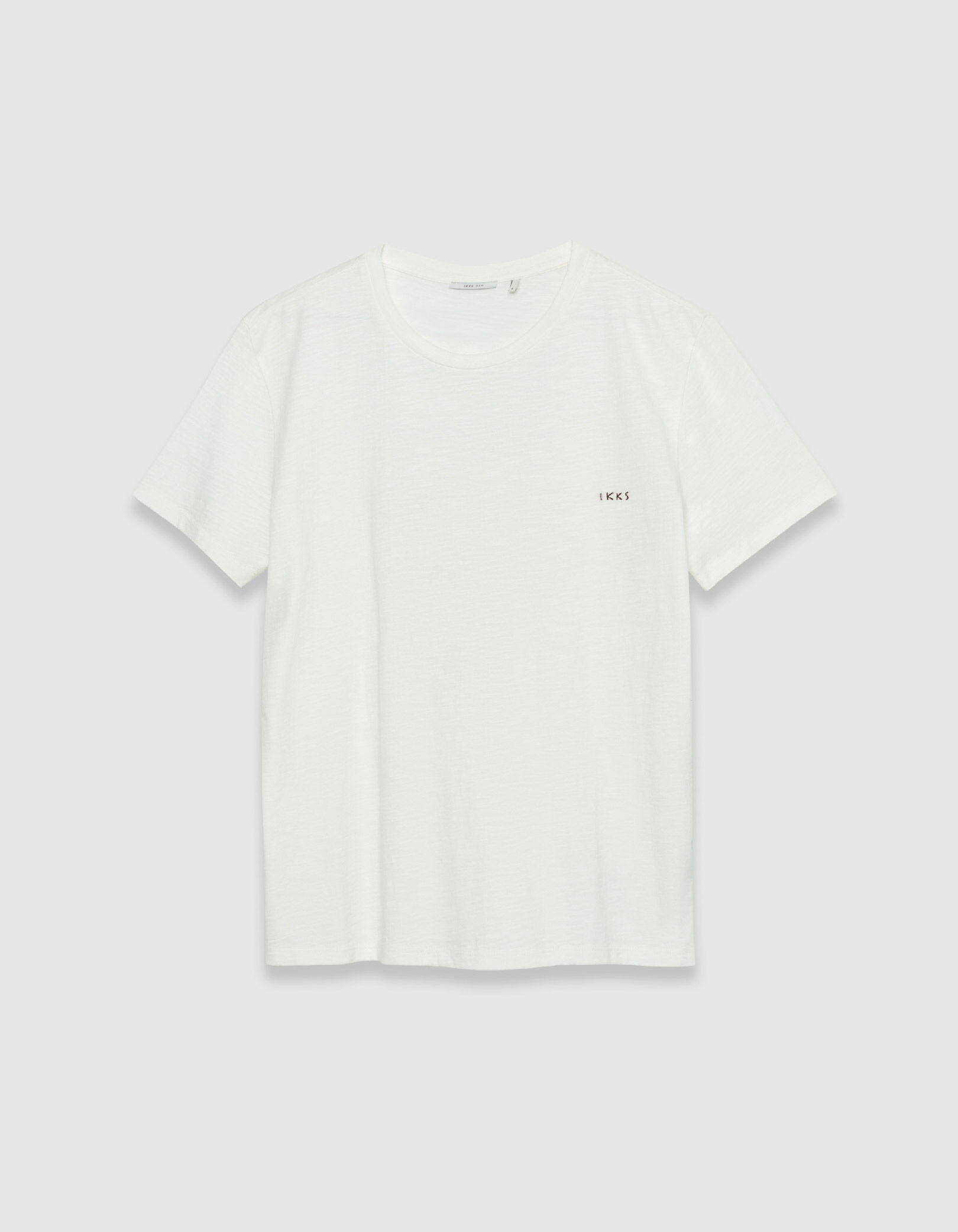 T-shirt marine flammé broderies devant dos Homme