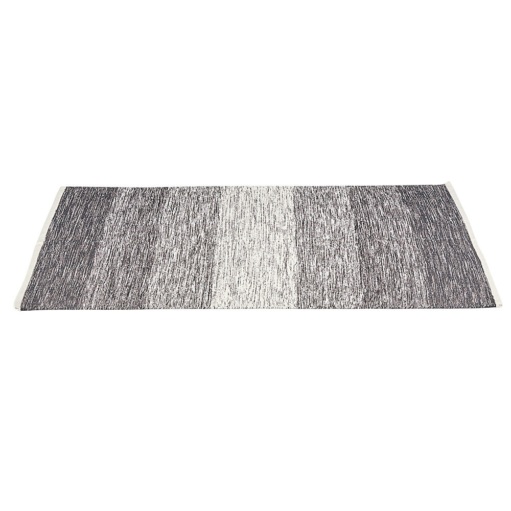 Tapis rectangulaire rayure blanche et noire