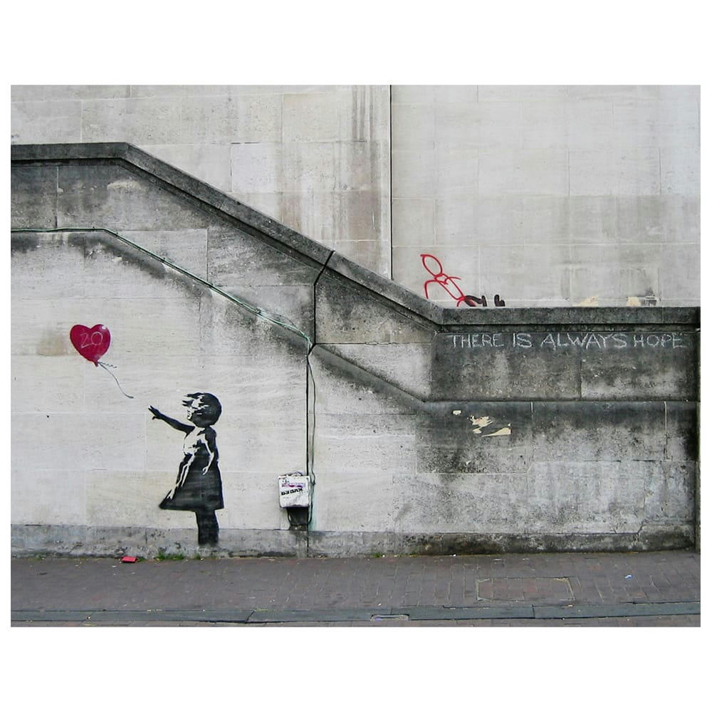 - Tableau fille avec ballon rouge Banksy 60x80cm