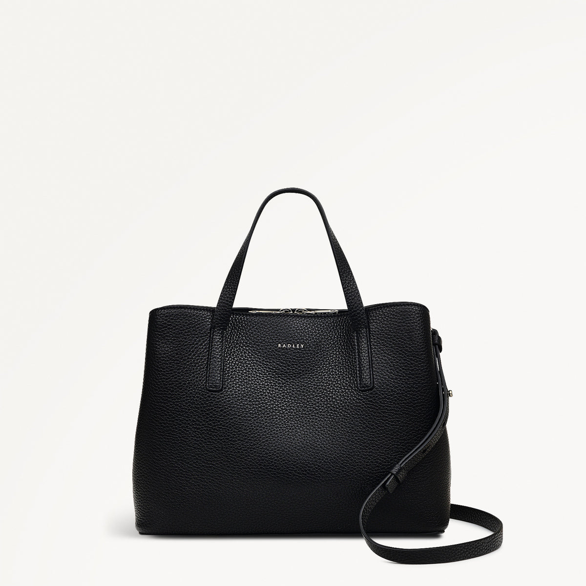 Dukes Place Leather Medium Ziptop Grab Bag in Black - H2464001