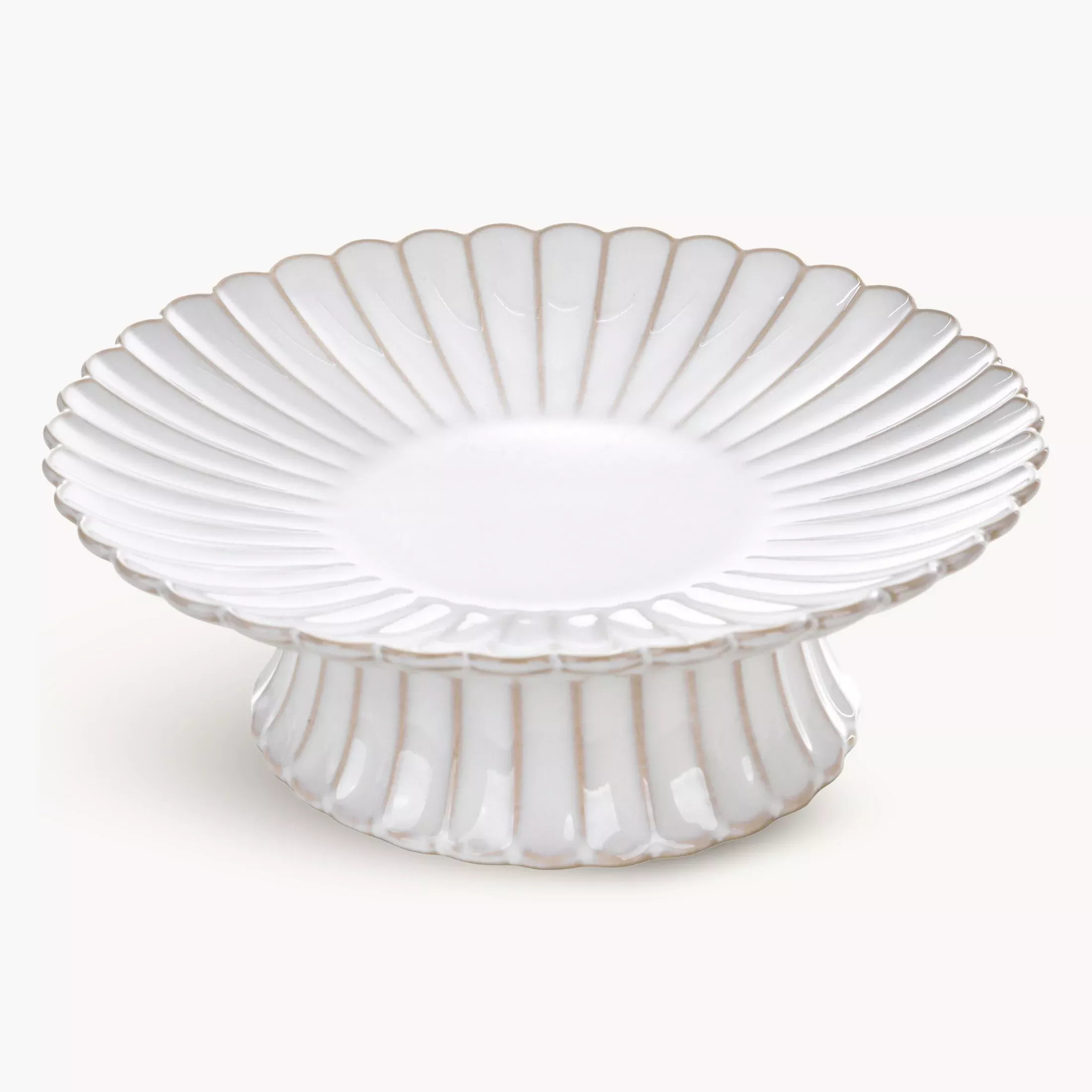 Patera ceramiczna dekoracyjna kremowo-beżowa z przecieranym wzorem w stylu eko średnica 23x8 cm AVRIL