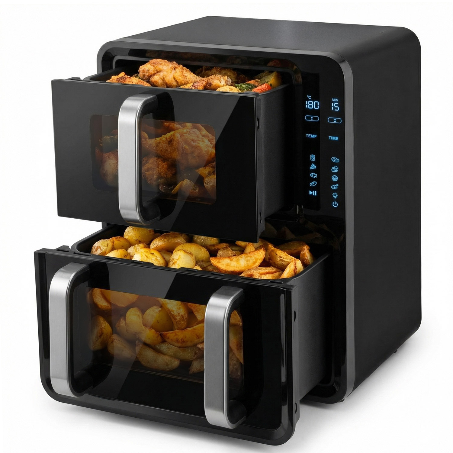 Frytkownica beztłuszczowa Berdsen BD-664 dwukomorowa 12 L Air Fryer 2800W