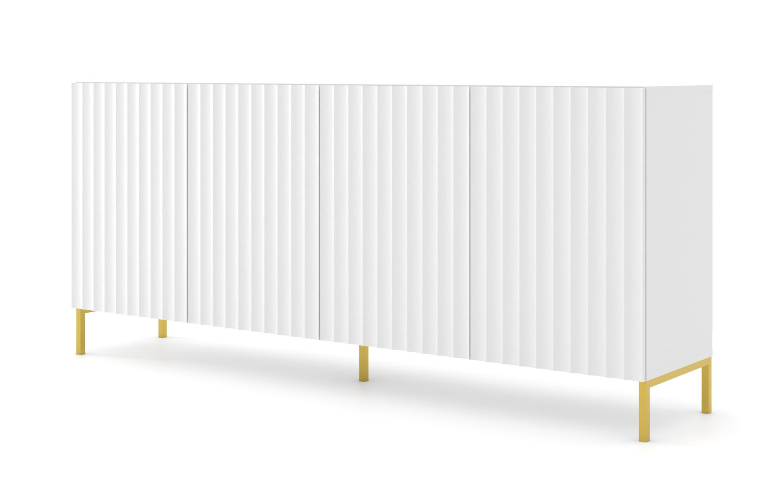 Komoda WAVE 200 cm 4D frez biały mat