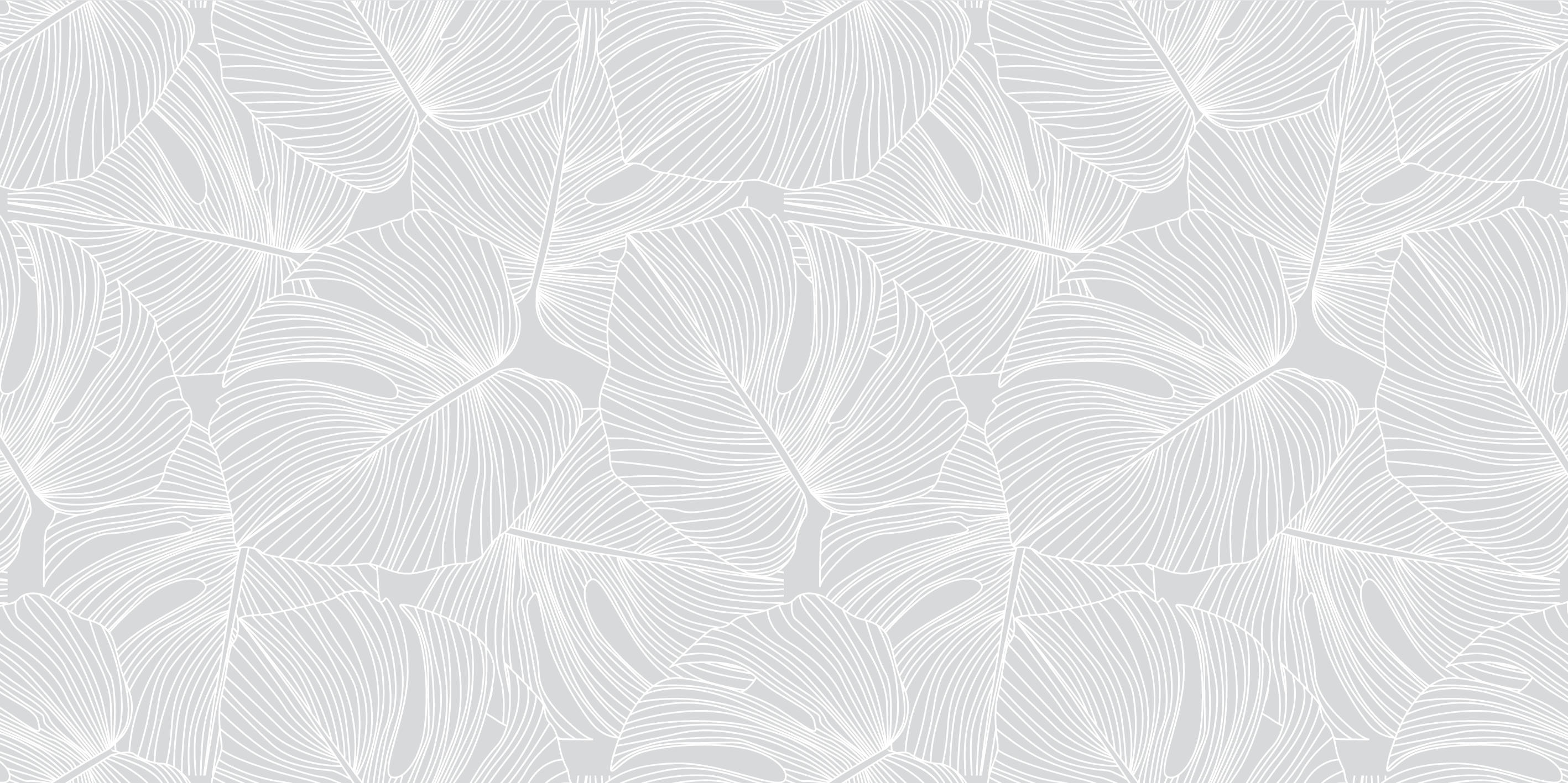 PALMS - Tapis en vinyl palmiers gris 48x98 cm