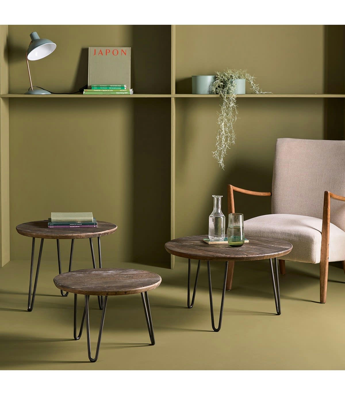 COLETTE - Tables gigognes en pin massif - Lot de 3