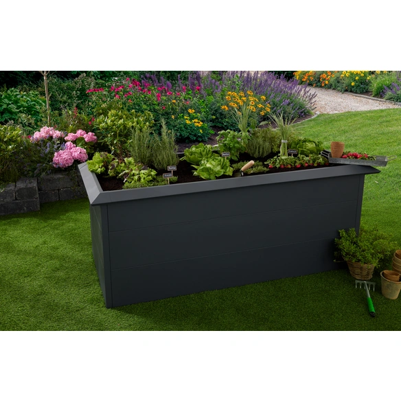 Hochbeet, mit Schneckenschutz Gr. L, BxTxH: 193 x 83 x 76 cm, Metall, anthrazit