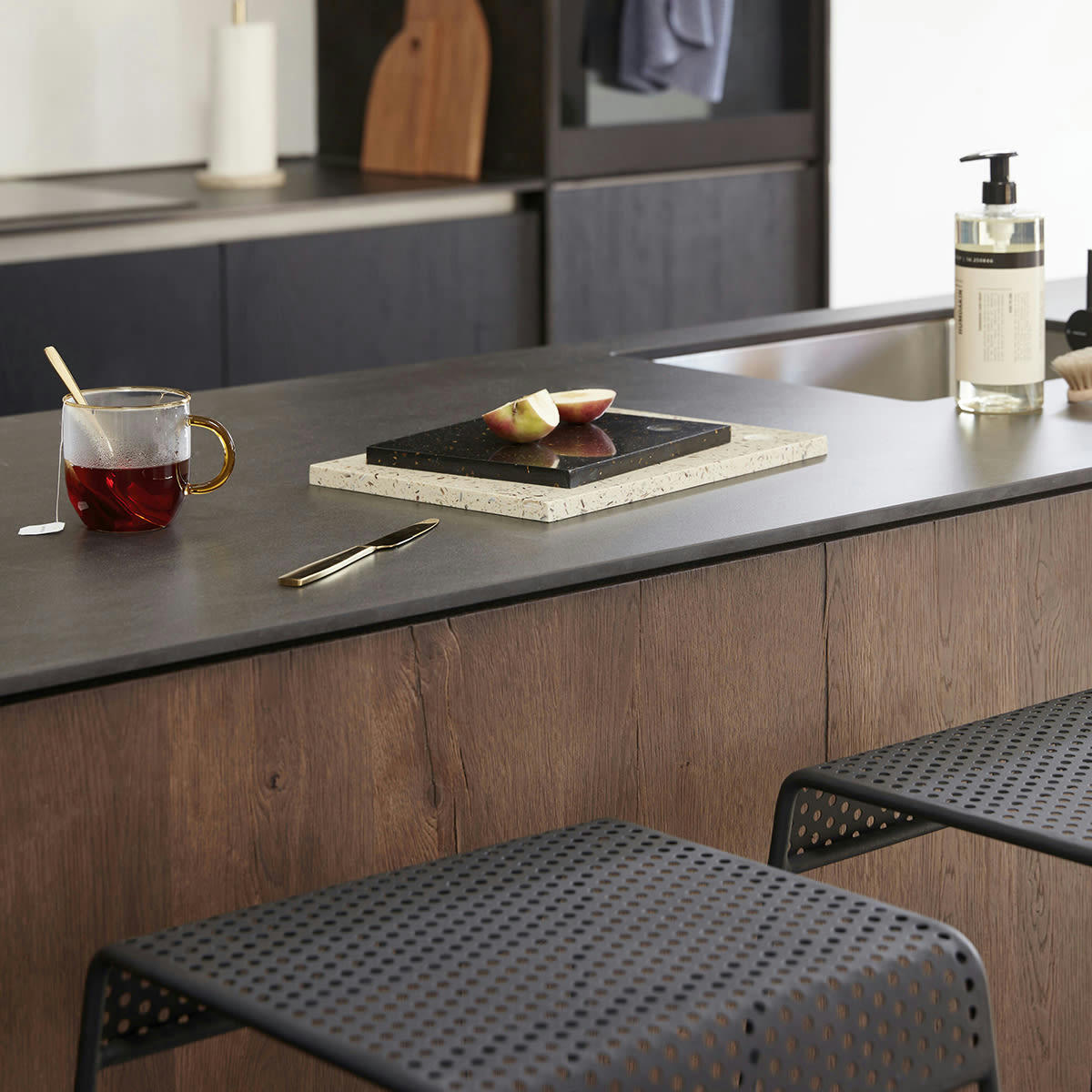 SHADE - Planche en terrazzo blanc et noir (x2)