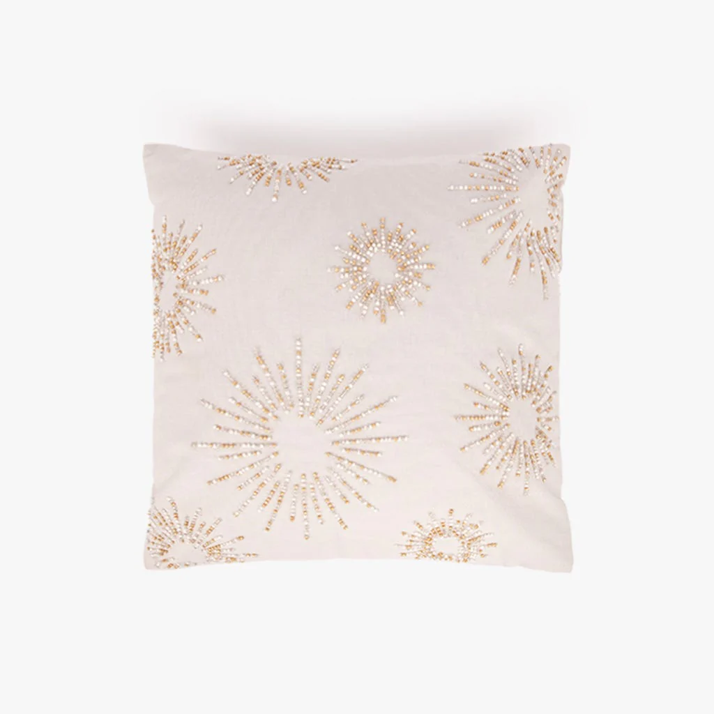 Capa de Almofada com Missangas Cinzenta NEW BRIGHT