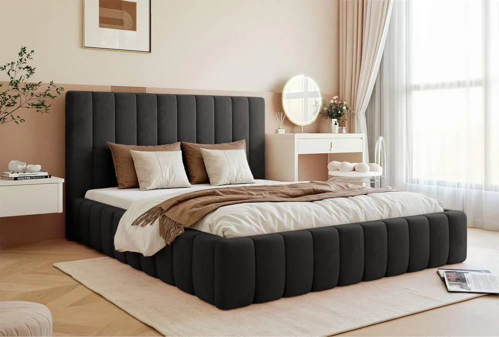 Bedframe Flores velvet 160x200 met opbergruimte