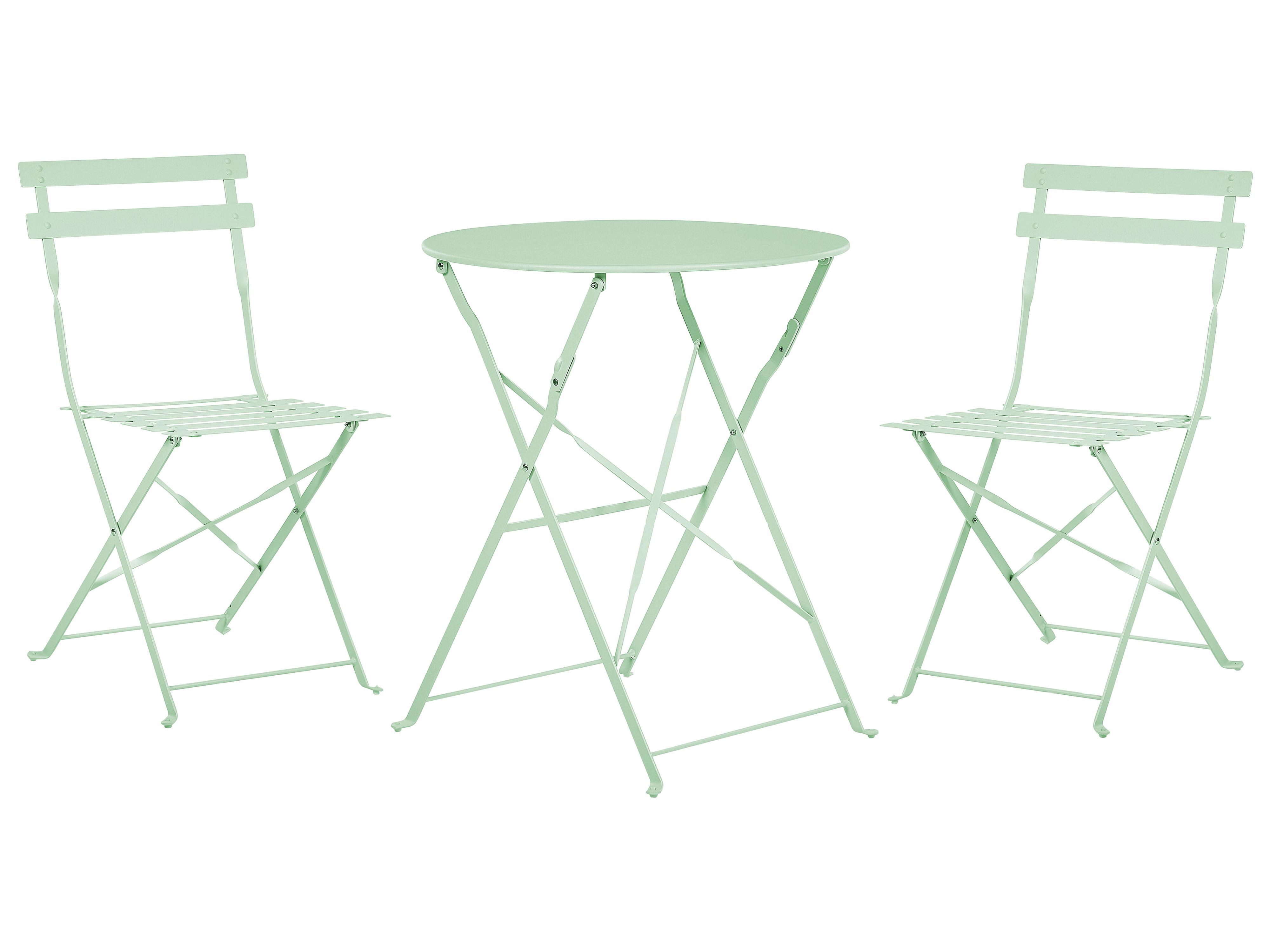 Bistro Set Folding FIORI Metal Mint Green