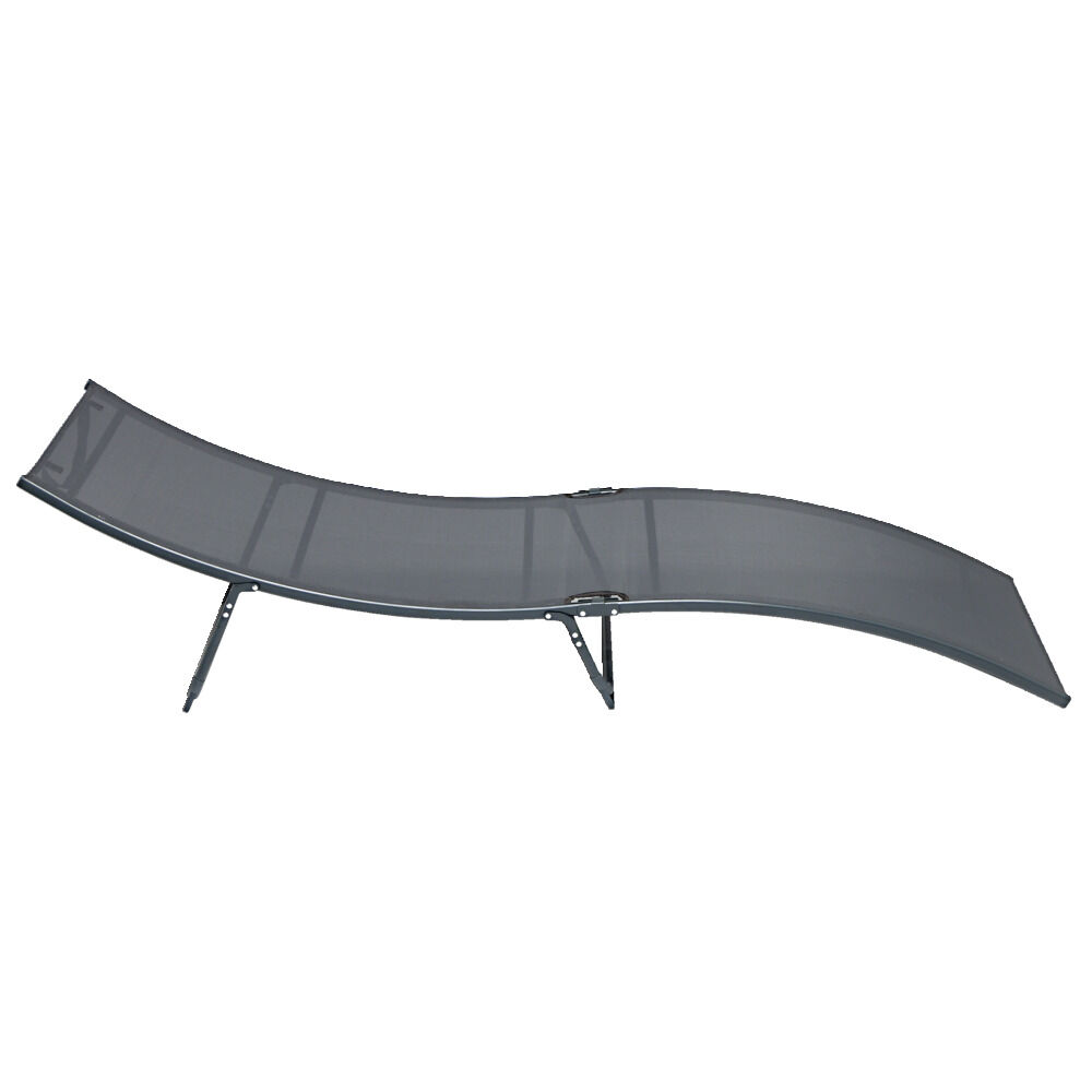 Bain de soleil Weavy acier et textilène gris 198x54xH50cm