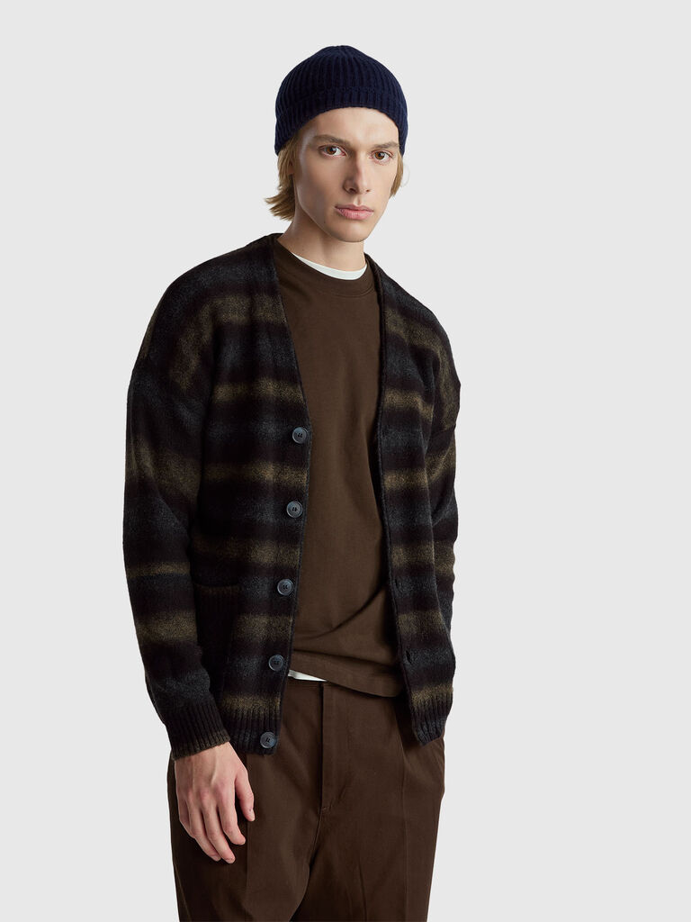 Cardigan in alpaca and wool blend