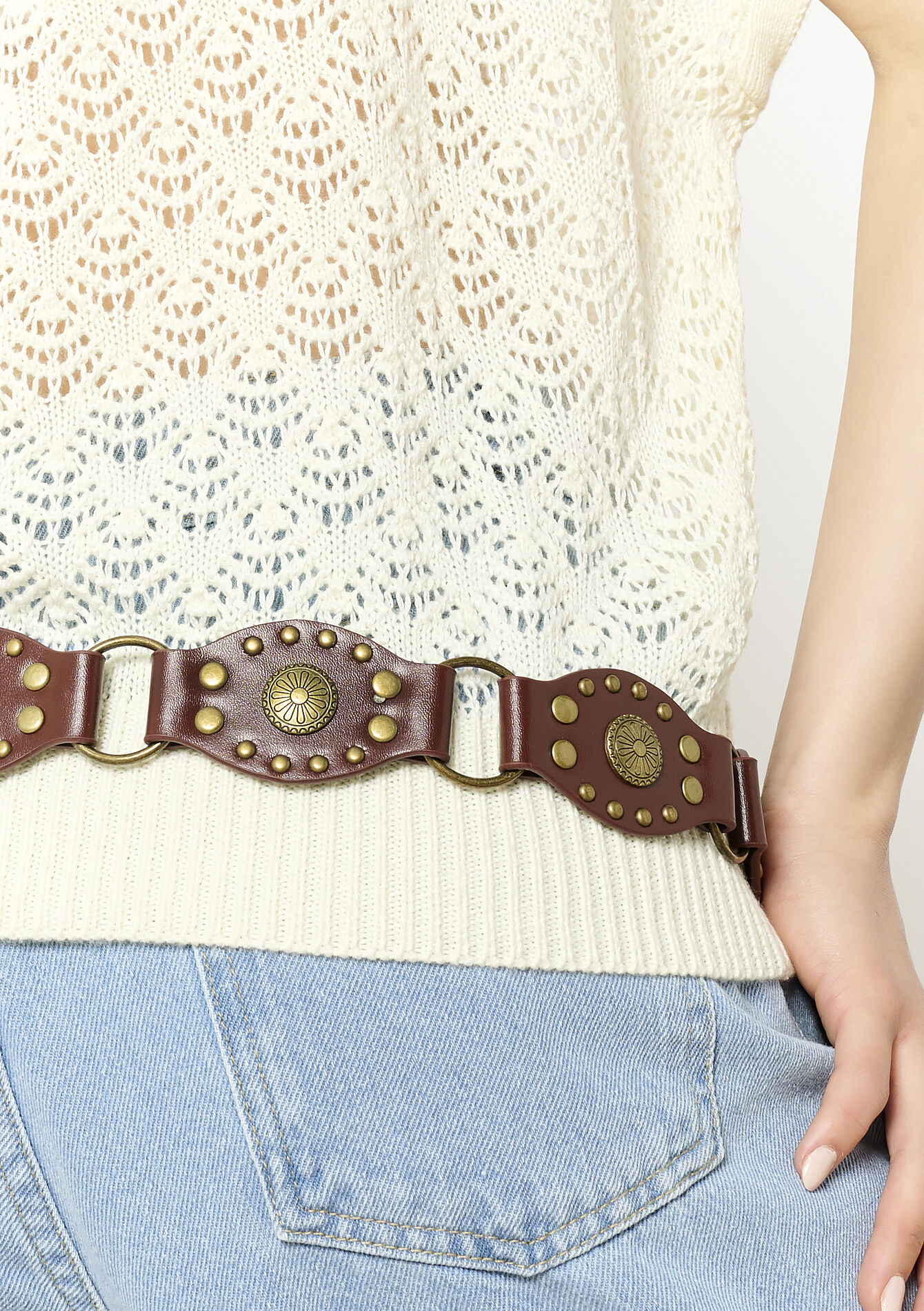 Genagelde riem in imitatieleer