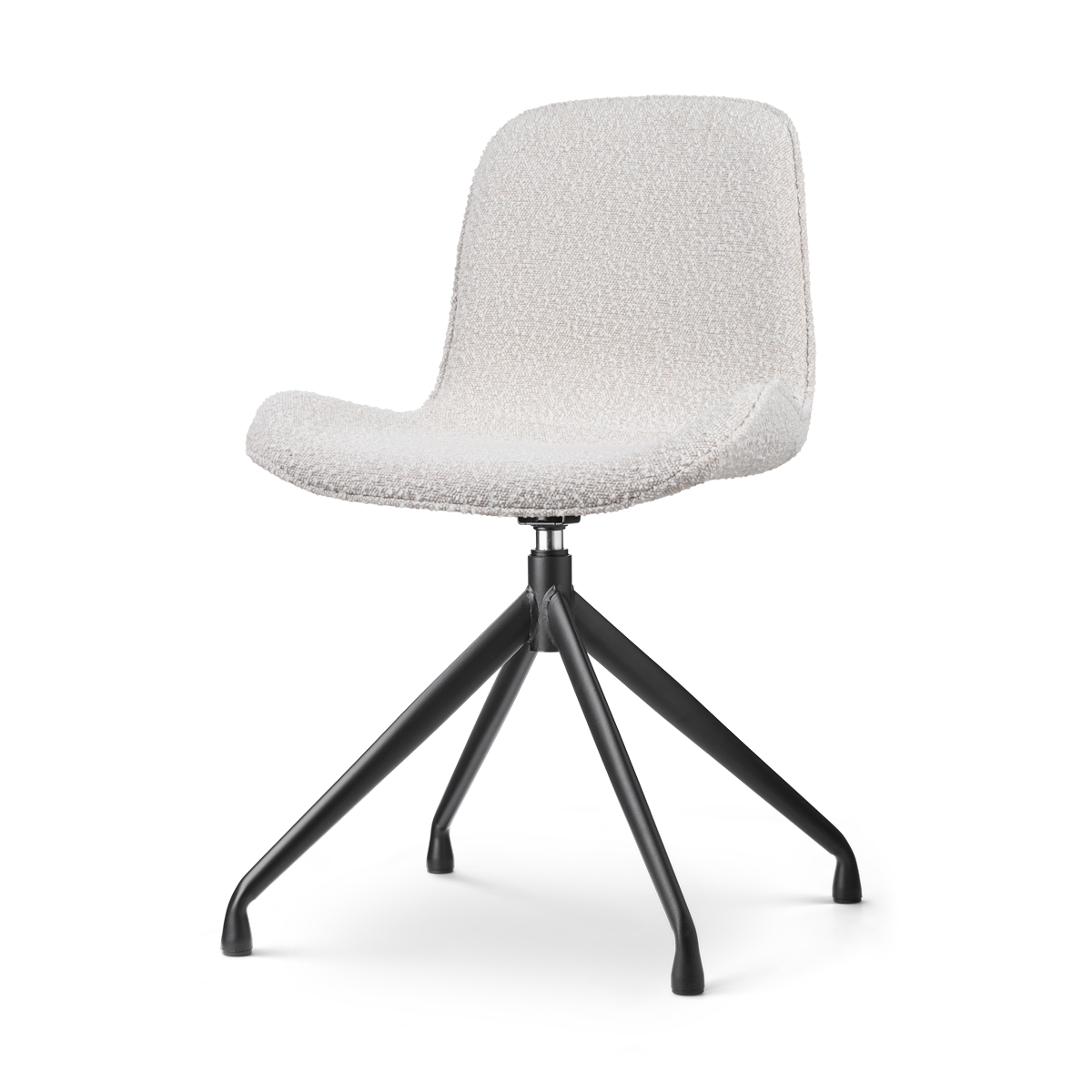 Nolon Nola-Fé Eetkamerstoel Bouclé Beige - Draaibaar Zwart Onderstel