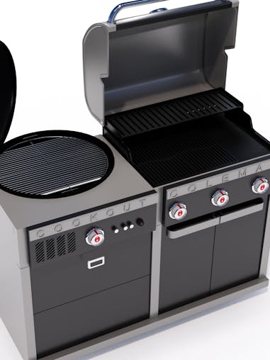 Coleman Revolution&trade; Dual Fuel Kitchenwith Sink and Fridge Modules - Black Matte