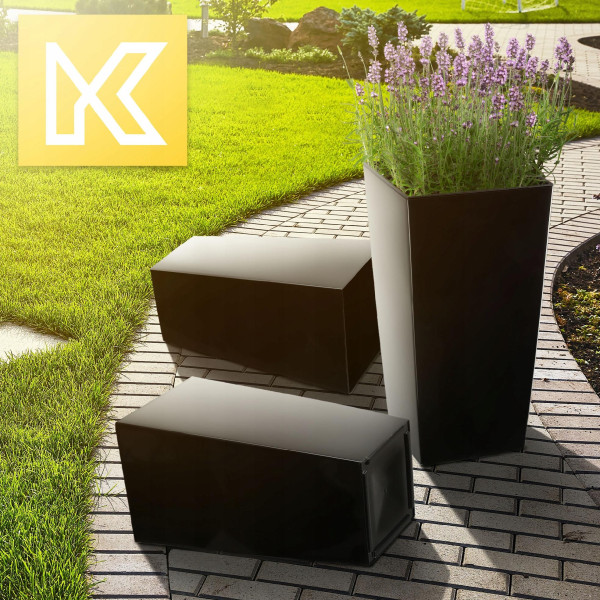 Kadax Donica   Wkład 24x47cm Wysoka Czarna Połysk