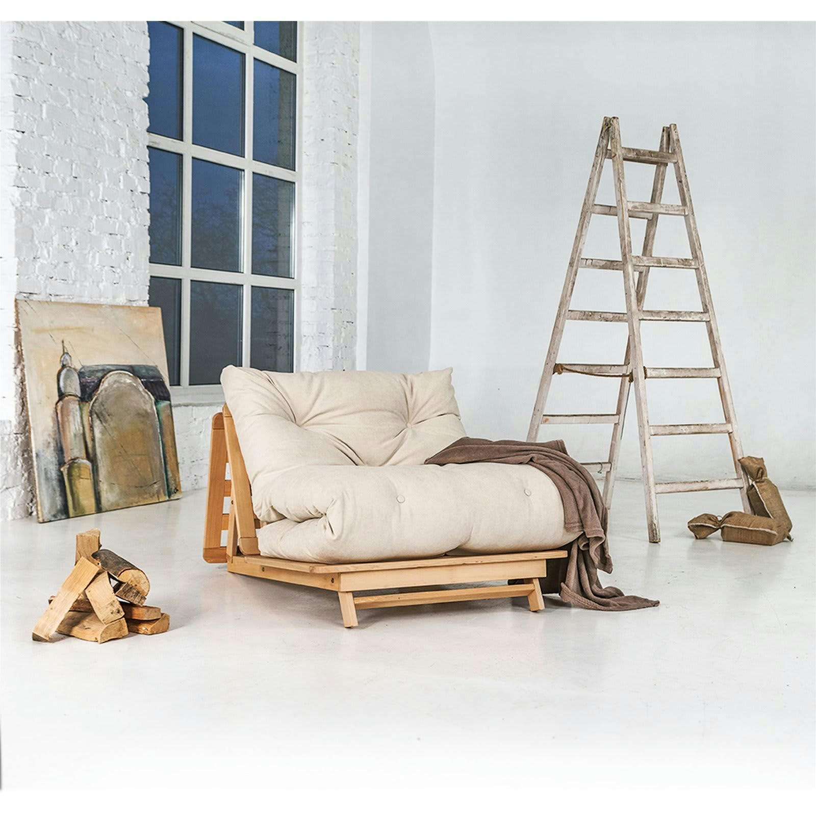 LAYTI - Canapé lit Bois Bois clair H. assise 45 cm