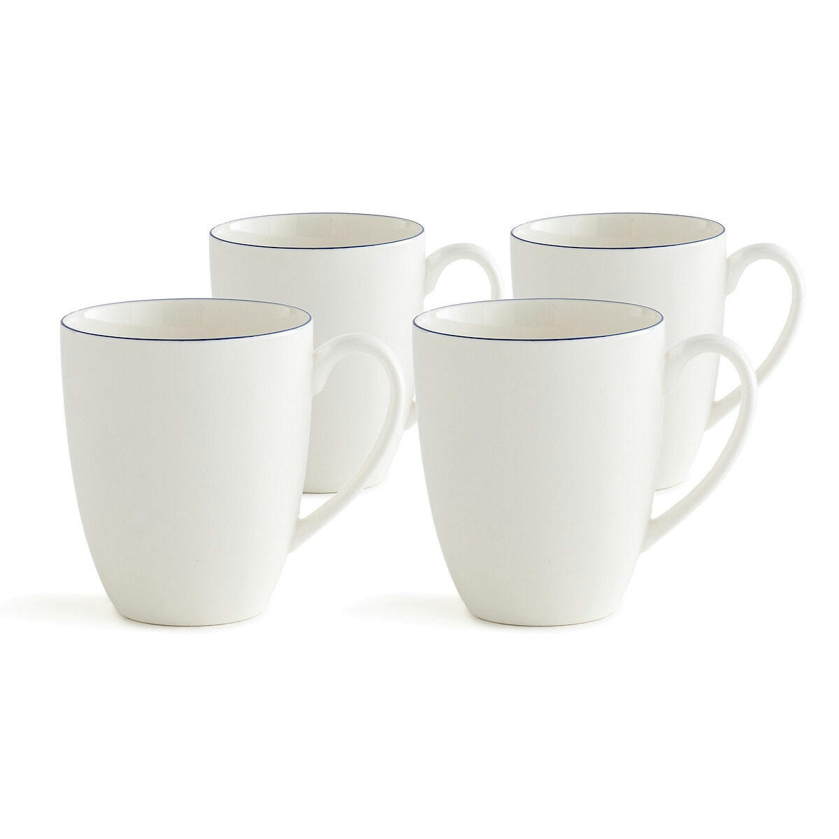 Lot de 4 mugs porcelaine, Malo