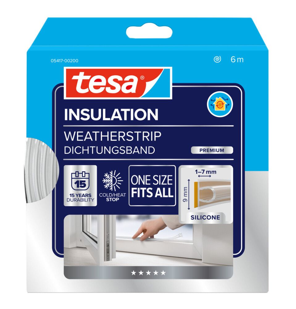 TETNINGSLIST TESA OMEGA-PROFIL TRANSPARENT 6M X 9MM X 8MM