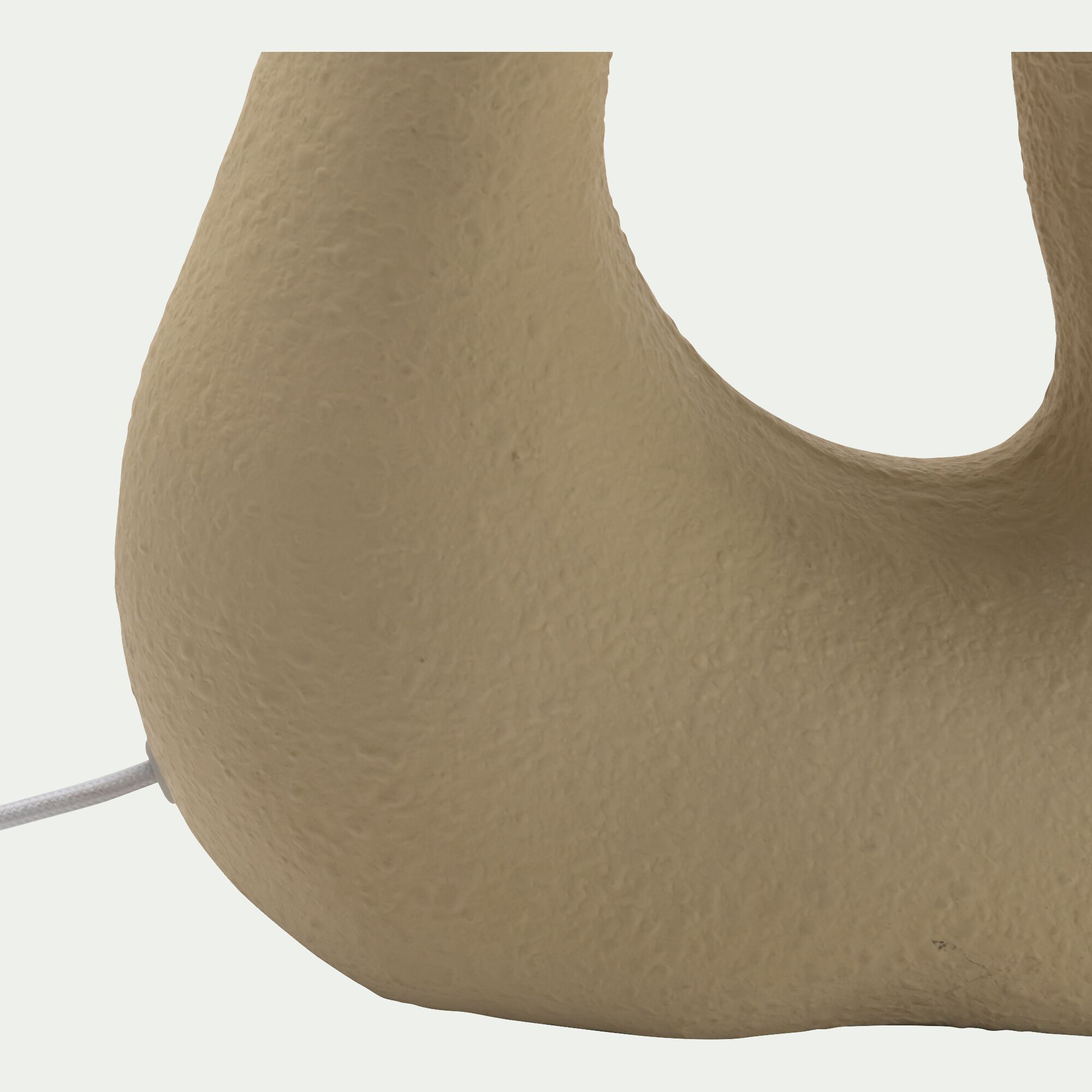 NINO - Pied de lampe électrifié en grès H40,5cm - beige