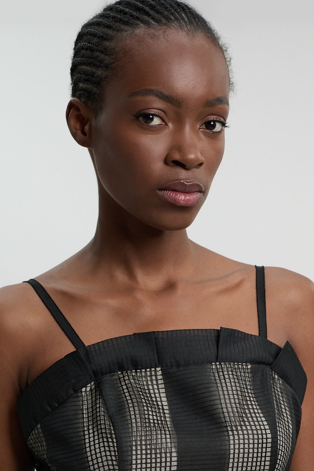 KarenMillen Textured Organza Mix Asymmetric Top