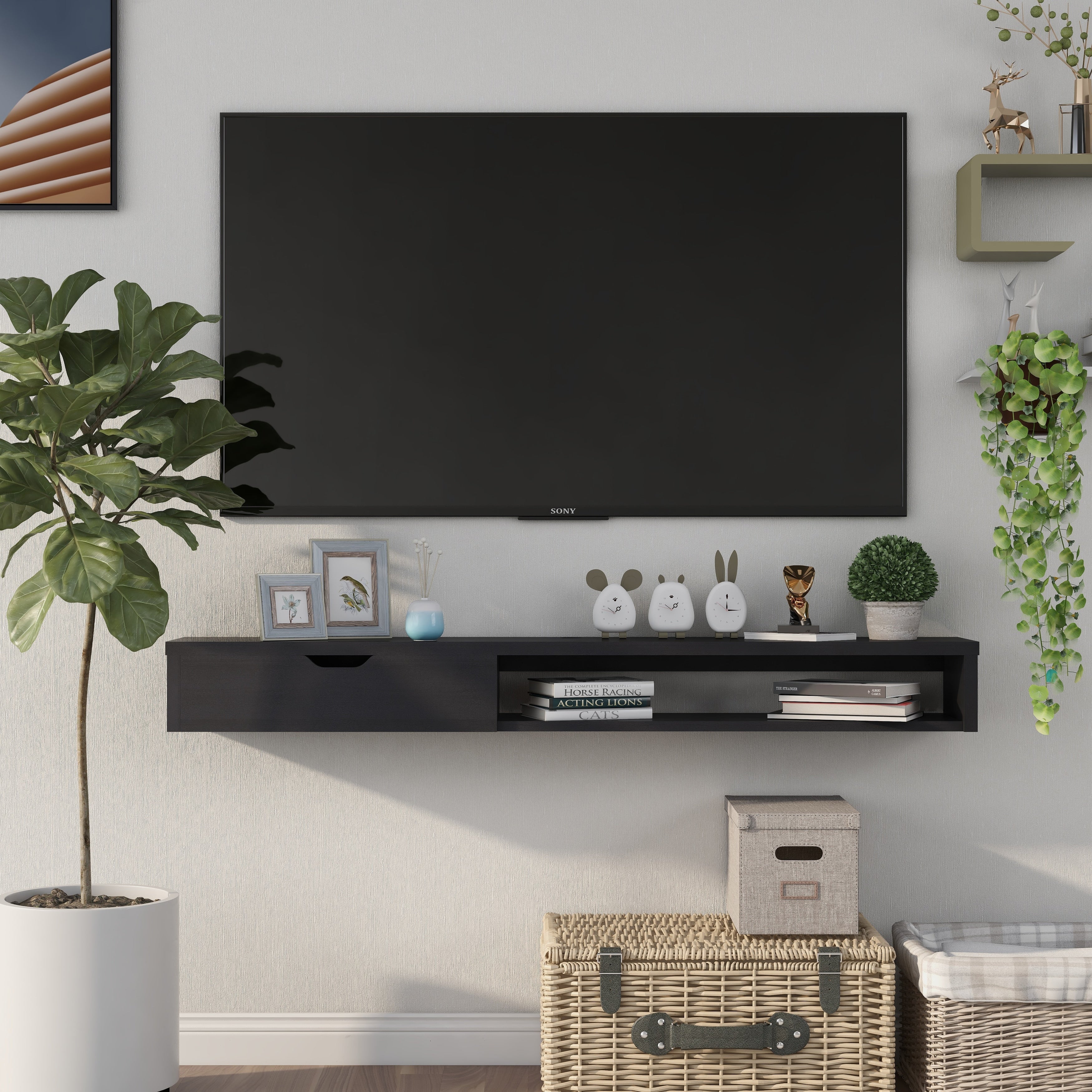 Rydstorp Contemporary 60-inch 1-Drawer Wall-mounted TV Console by Carson Carrington