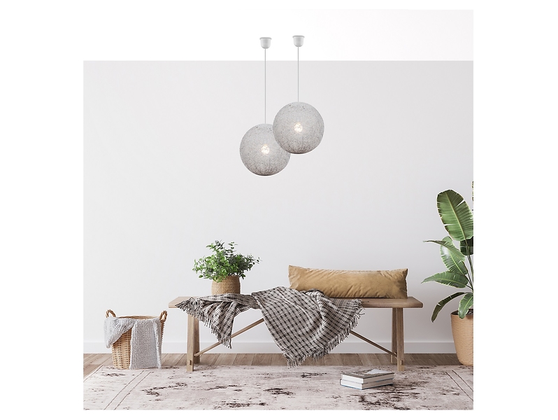 Lampa wisząca Caruba metalowa biała