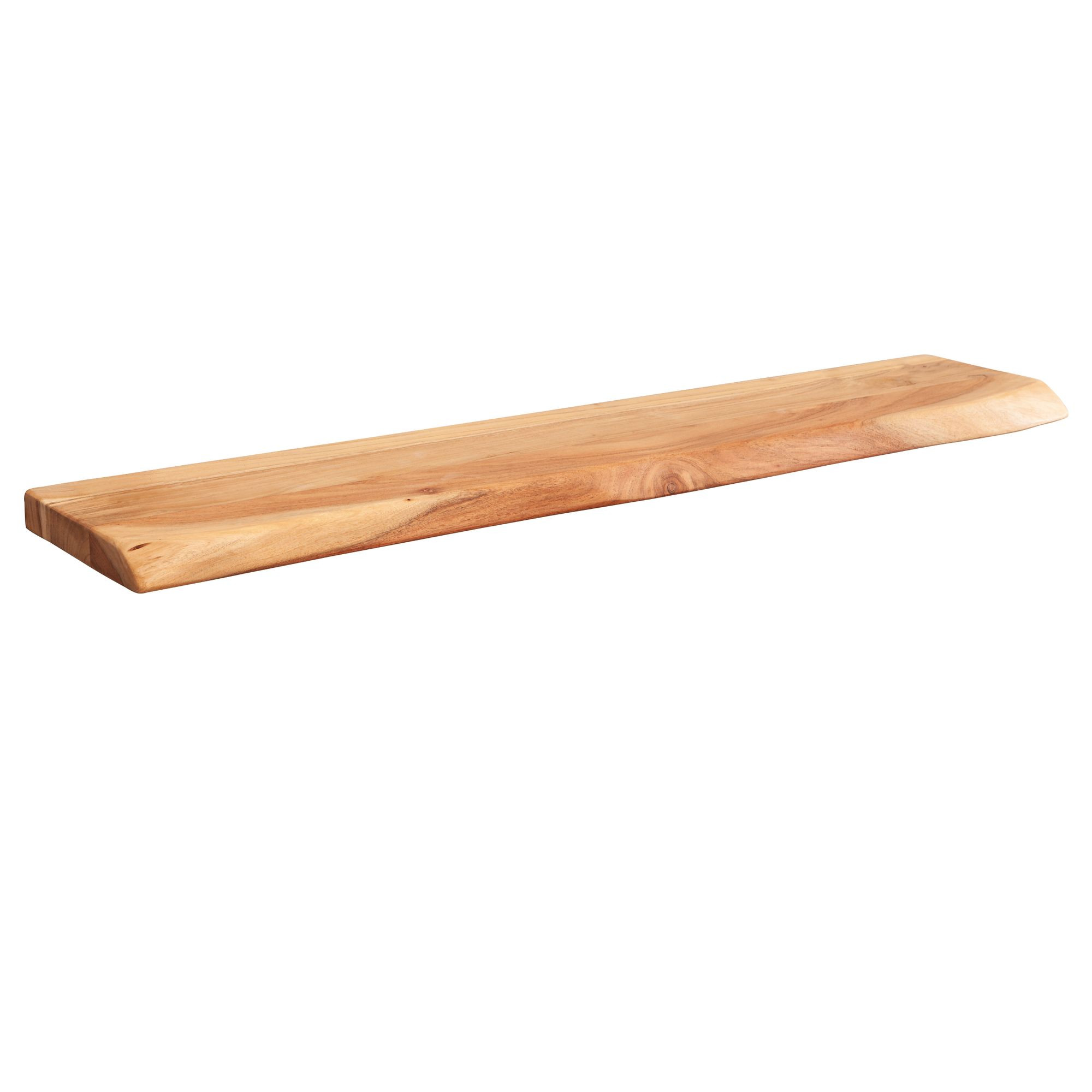 FineBuy Półka ścienna lite drewno akacjowe brązowy 80 cm