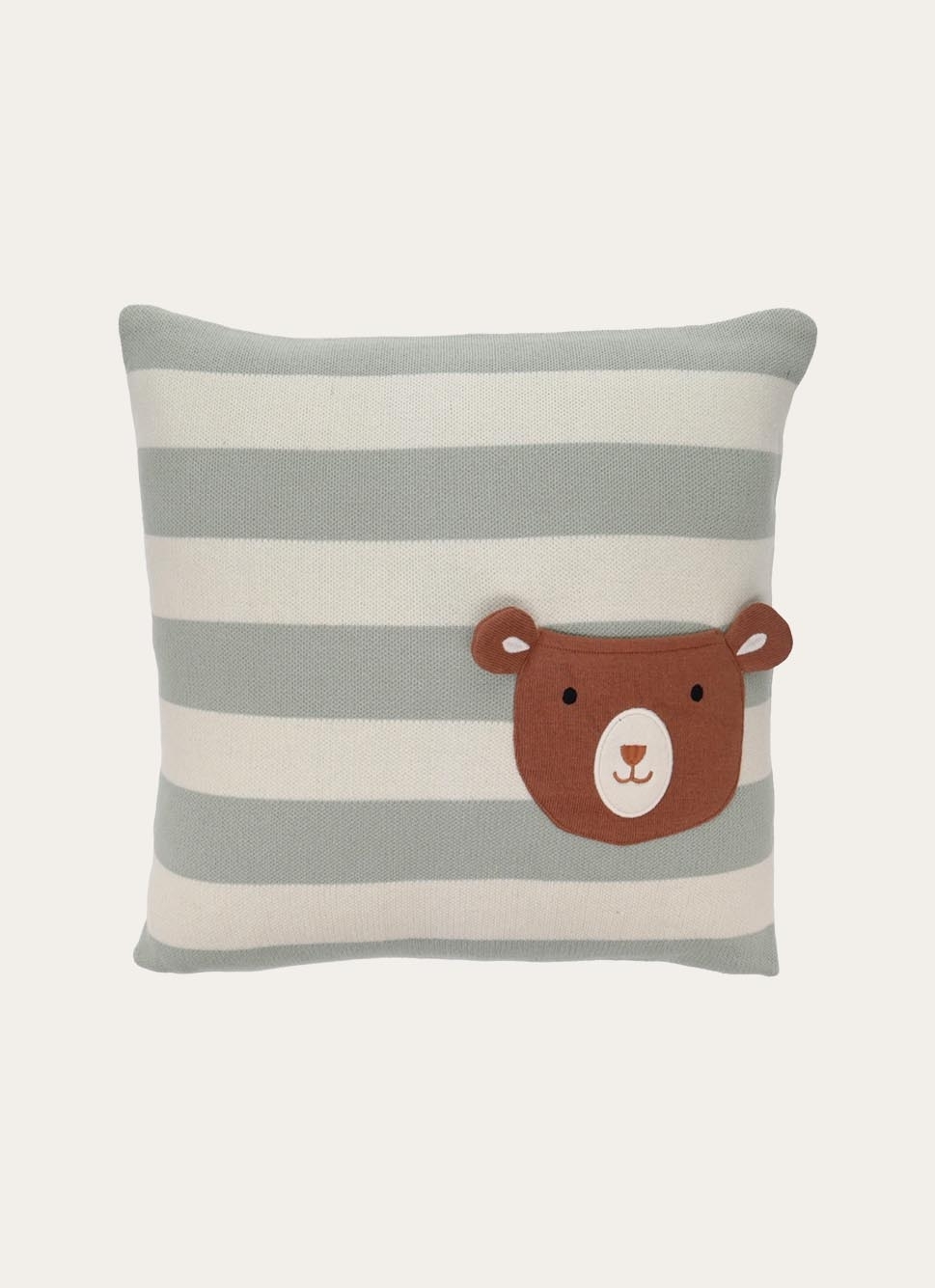 COUSSIN CARRÉ EN TRICOT DE COTON AVEC POCHE OURSMULTICOLORE