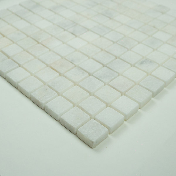 Mosaïque en Marbre Blanc Vieilli - 2,3x2,3x1 CM