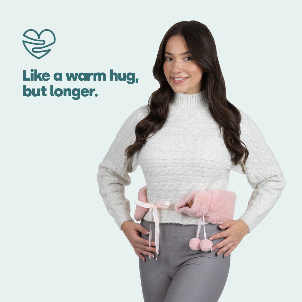 LIVIVO LIVIVO 2L Long Hot Water Bottle Pink - Pom-Poms Lattice Cover