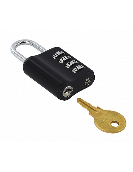 Cadenas à combinaison Compact 04 sur clé passe (vendue séparément), 4 chiffres, intérieur, anse acier, 40mm, noir - THIRARD