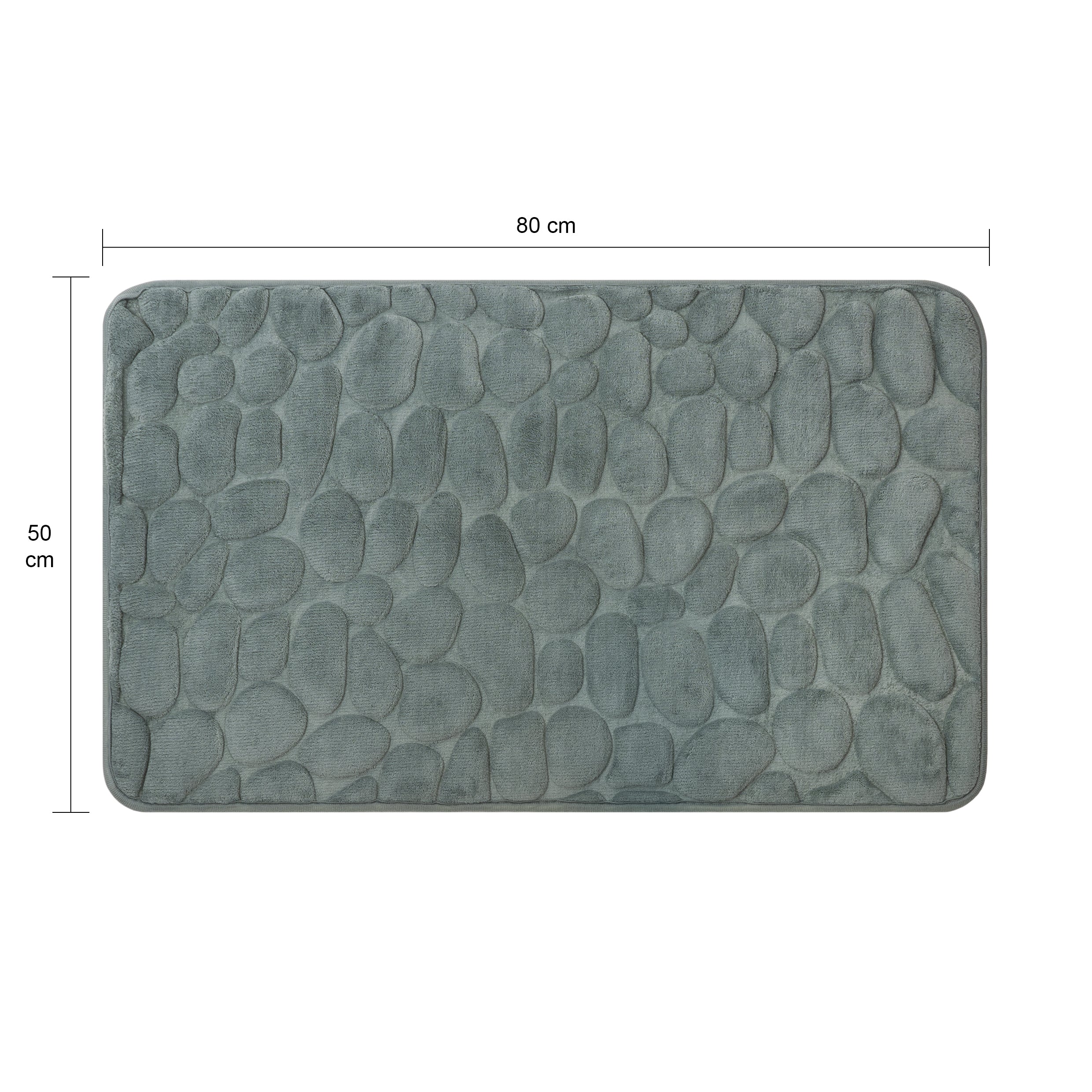 QUVIO Badmat met stenen patroon - 50 x 80 cm - Grijs