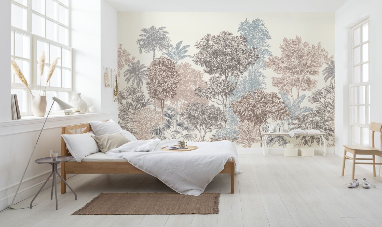 Sanders & Sanders fotobehang bomen oudroze en vergrijsd blauw - 400 x 280 cm - 612037