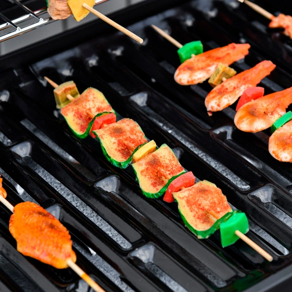 Grill, Grillfläche: 73,5L x 36B cm, schwarz