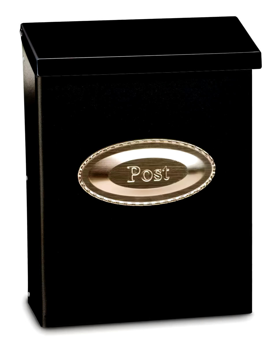 Dancy Colonial Wall-Mount Mailbox with Emblem, Black